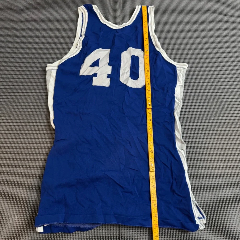 Vintage Rawlings Westover 40 Basketball Jersey Blue White Size 42 Extra Length